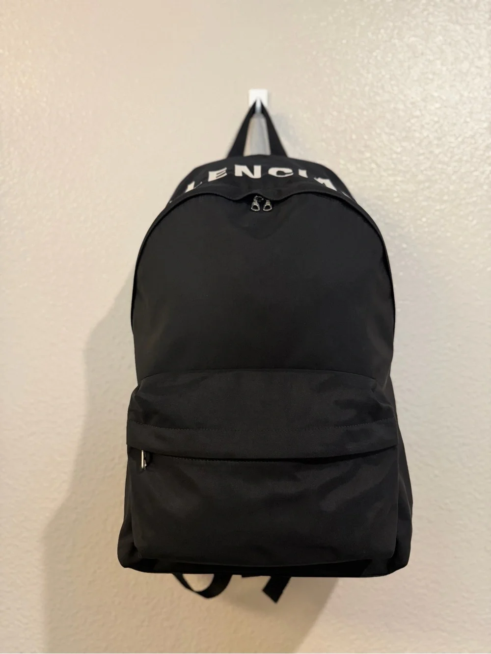 Balenciaga Black Logo-Trim Backpack
